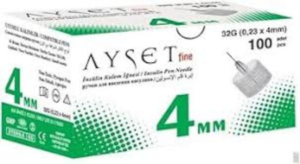 Ayset Fine İnsülin Kalem İğnesi 32G 0.23 x 4mm